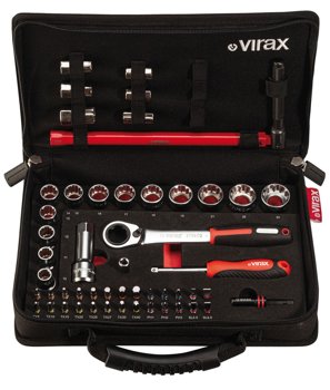 VIRAX 31041 zestaw instalatora 51 el nasadki przelotowe i bity 1/4"
