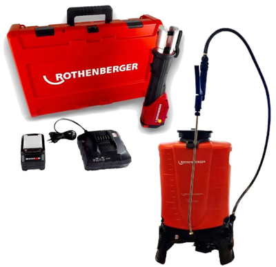 Rothenberger ROMAX 4000 Zaciskarka do rur w walizce Rocase / 18 V 4.0 Ah + ROSANI Clean