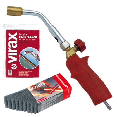 Palnik gazowo powietrzny GP VIRAX 521200 + Osłona termiczna + Włókniny do czyszczenia