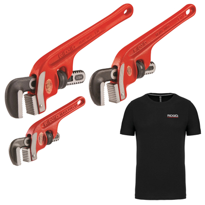 Zestaw kluczy RIDGID E-6, E-10. E-14 + Koszulka XXL